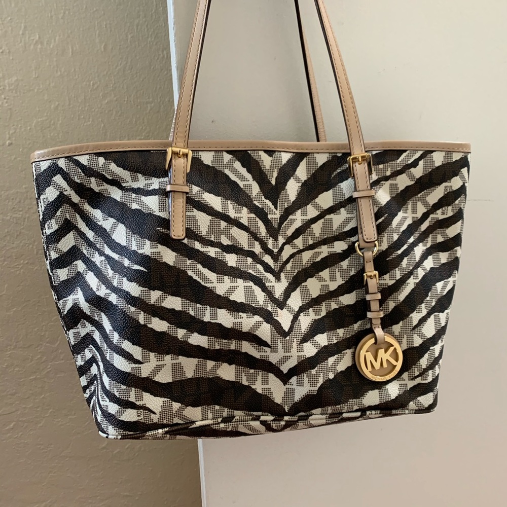 Michael Kors Zebra print Jet Set Tote